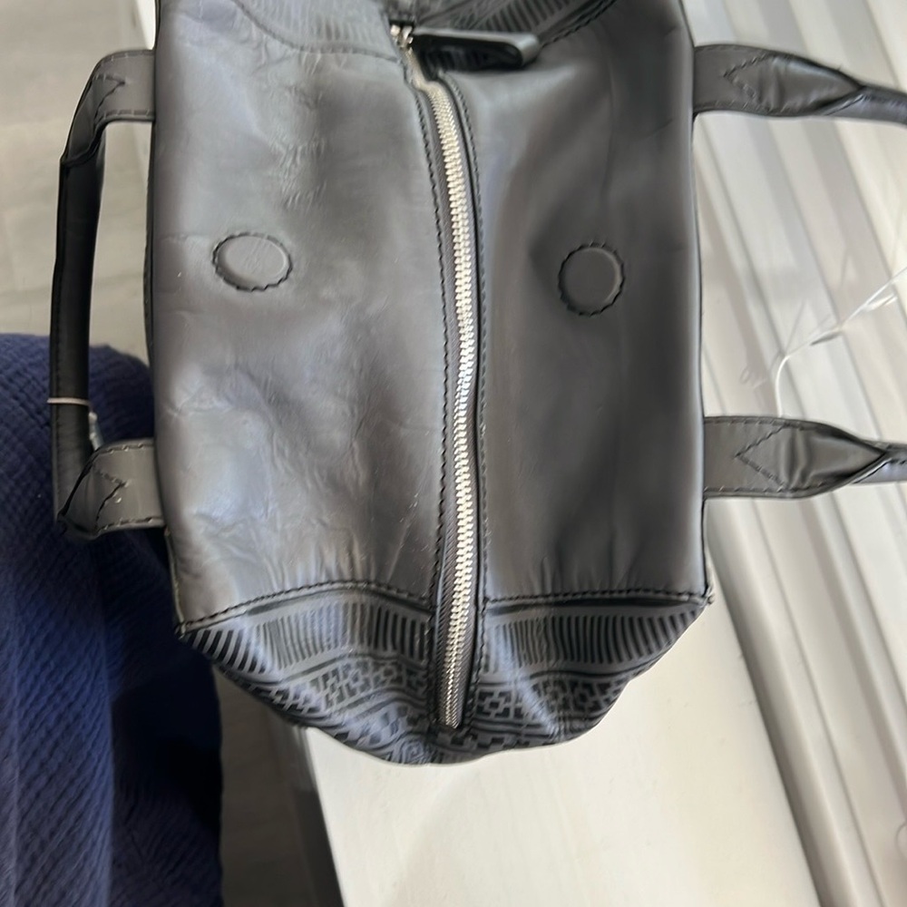 Jonathan Adler gray leather Satchel Bag with Structured Design - Picture 9 of 14